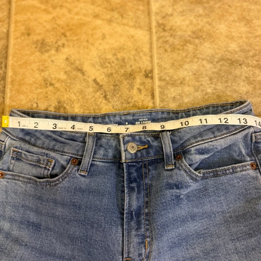 Old Navy OG Loose High-Rise Straight Leg Jeans Medium Wash Blue 6 Petite